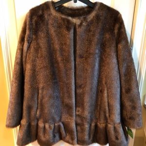 Authentic Kate Spade Faux fur coat.NEW!